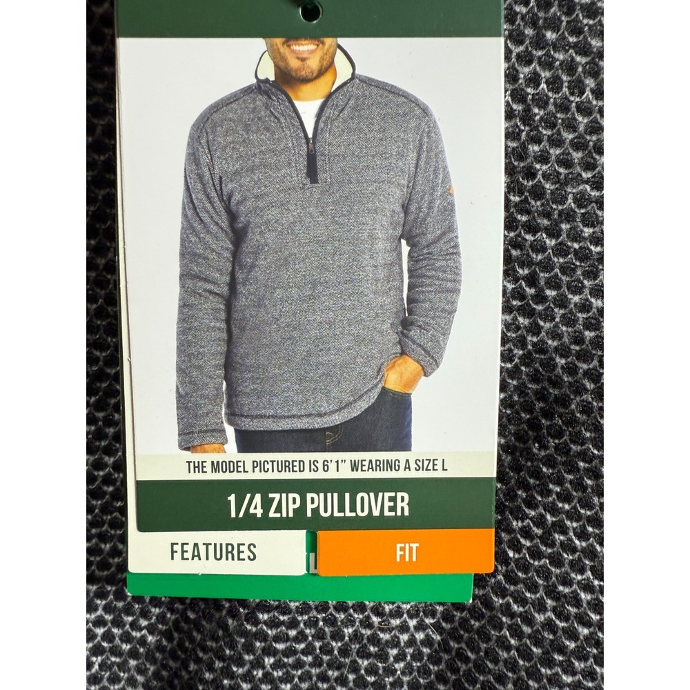 Orvis Mens 1/4 Zip Pullover Sherpa Lined Sweater Mens XL Gray NEW - Picture 9 of 11